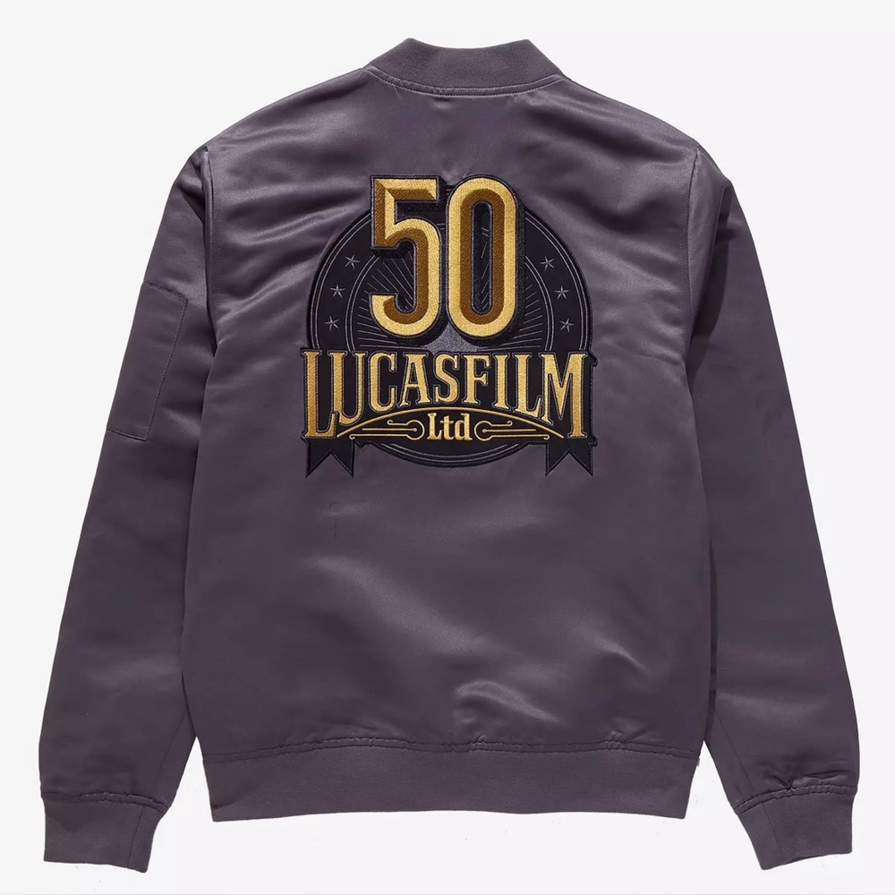 nwt lucasfilm 50th anniversary star wars bomber jacket mens M our universe